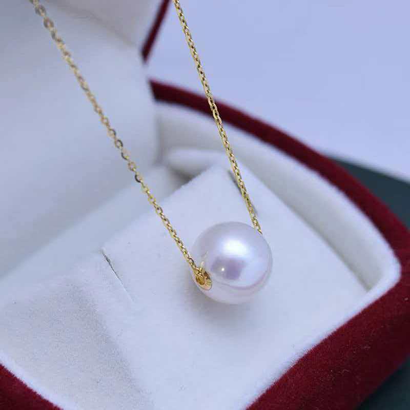 Edison Women's Natural Freshwater Pearl Necklace with Rolo Chain