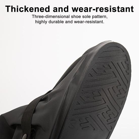 1 Pair Rainproof Boot Covers PVC Fabric Anti-Slip Design Waterproof