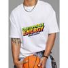 Unisex T-Shirt Weiß Unaufhaltsame Energie Übersteige es Grafikdruck Lässig Streetwear Mode Top für Alltagskleidung und Ausflüge