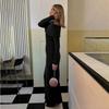 Off Shoulder Casual Dress Knitwear Maxi Dress Female Slim Elegant Fashion Autumn 2025 Ribbed Knit Dress For Women Long Dress