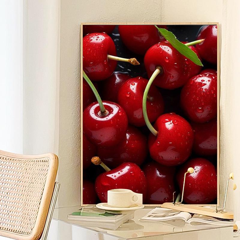 DIY Digital Fruit Oil Painting Kit - New Style for Stress Relief, No Frame Included