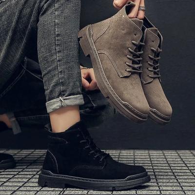 Fashion Men Shoe Autumn Winter Antiskid Ankle Boots Workwear Safety Shoes Plush Warm Snow Boots British Style Shoes Zapatillas De Hombre
