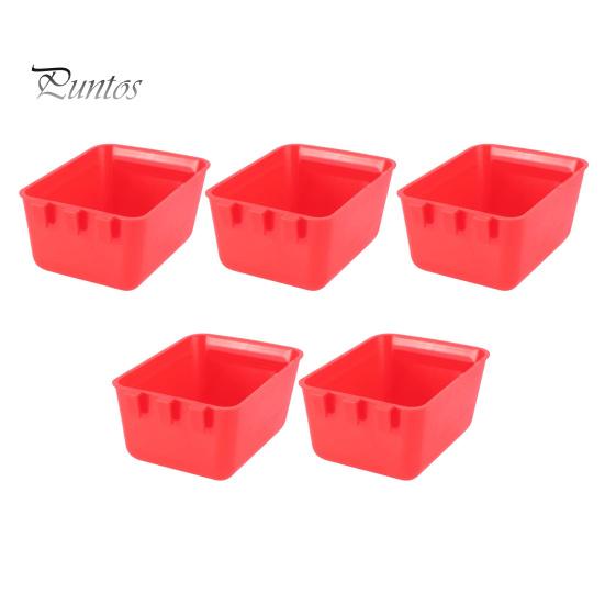 

5 шт., чашки для клеток для кур, подвесные кормушки для птиц, миски для воды с крючками, миски для корма для кроликов, голубей, мелких животных 5pcs красный