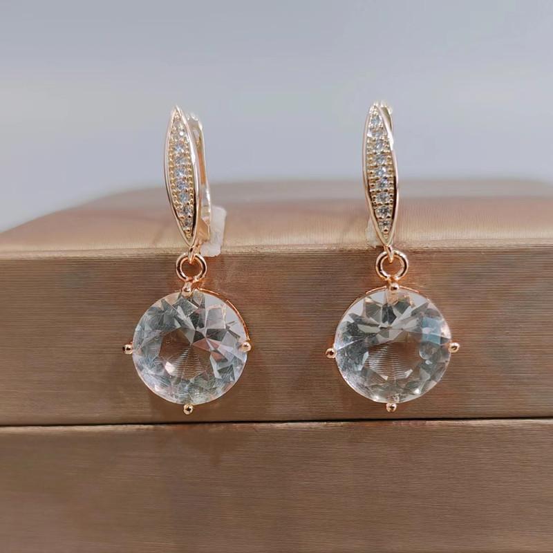 

Круглые белые серьги-капли с цирконием для женщин, новинка 2023 года, серьги золотого цвета, модные роскошные вечерние ювелирные аксессуары белый