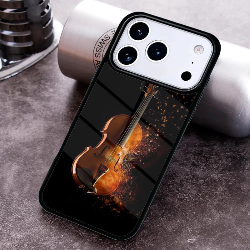 Musical Violin Guitar soft Phone Case for iPhone 17 16 15 Pro Max Air 14 13 12 11 Plus Shockproof Capa Cover
