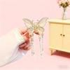 Elegant Medium Pearl Tassel Butterfly Hair Clip for Women - Versatile Half-Up, Ponytail, and Hair Claw Styling.