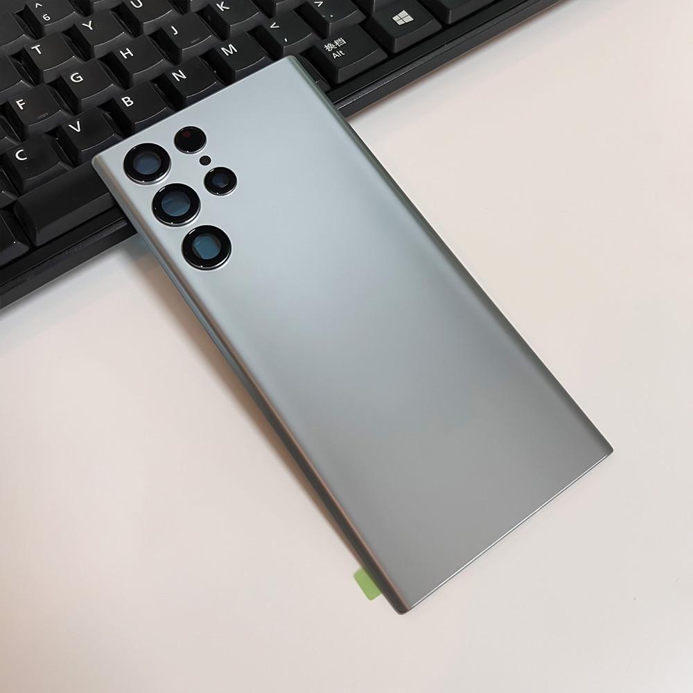 

Задняя крышка корпуса для Samsung Galaxy S22 Ultra 5G SM-S908B Задняя стеклянная крышка + Инструменты For S22 Ultra серый