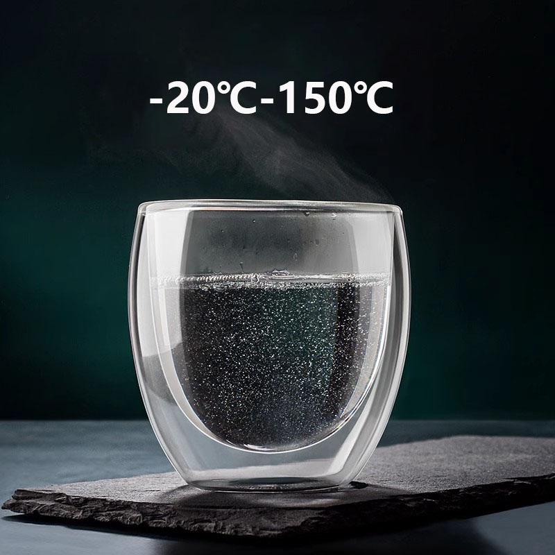 2/4/6KS Sklenice s dvojitou stěnou na vodu, Žáruvzdorná kávová sada, Pivní půllitr, Čajové, Udržující horké a studené nápoje, Izolované sklenice, Šálky