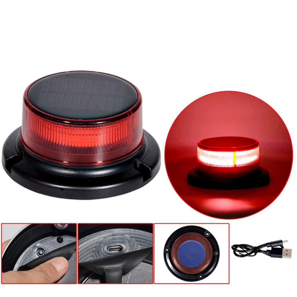 Waterproof Solar Powered Rotating Strobe Light Off-Road Warning Lamp  Off-Road Vehicles