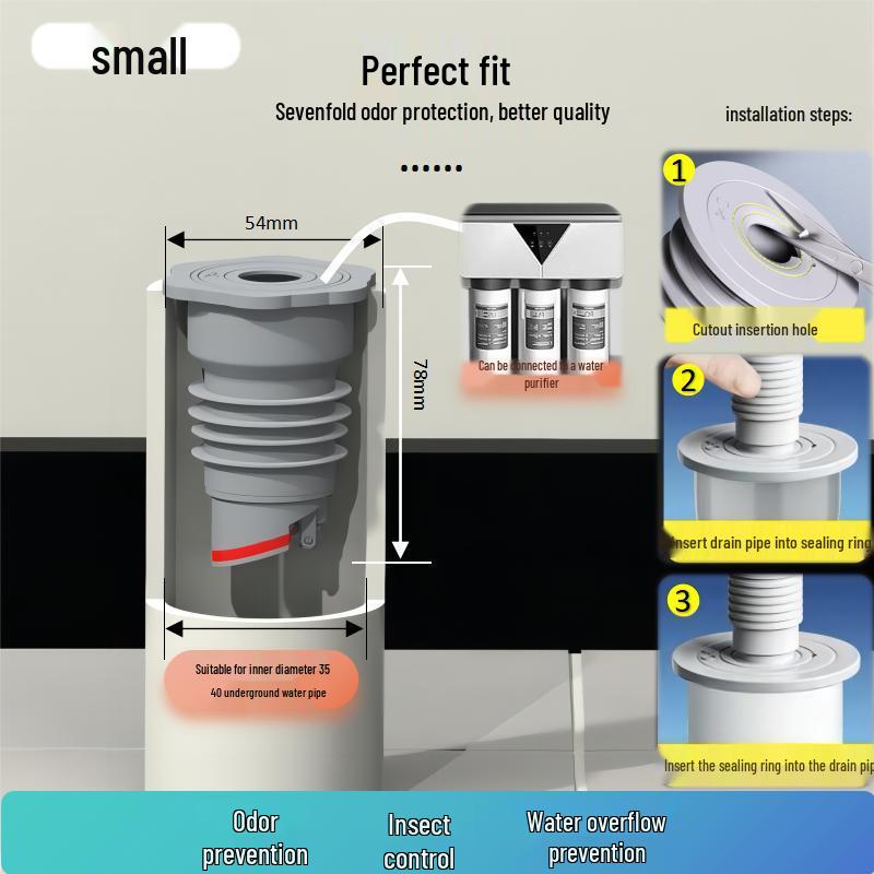 

Odor-Proof Kitchen Sink and Floor Drain Plug Filter