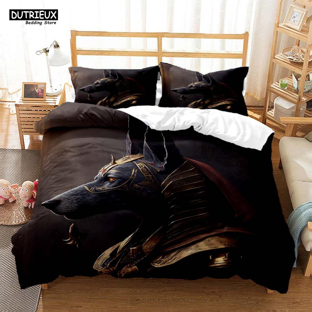 Alte Ägypten Myth Anubis Hd Printed Bedding Queen Bedding Set Soft And Comfortable Personality King Size Bedding Set