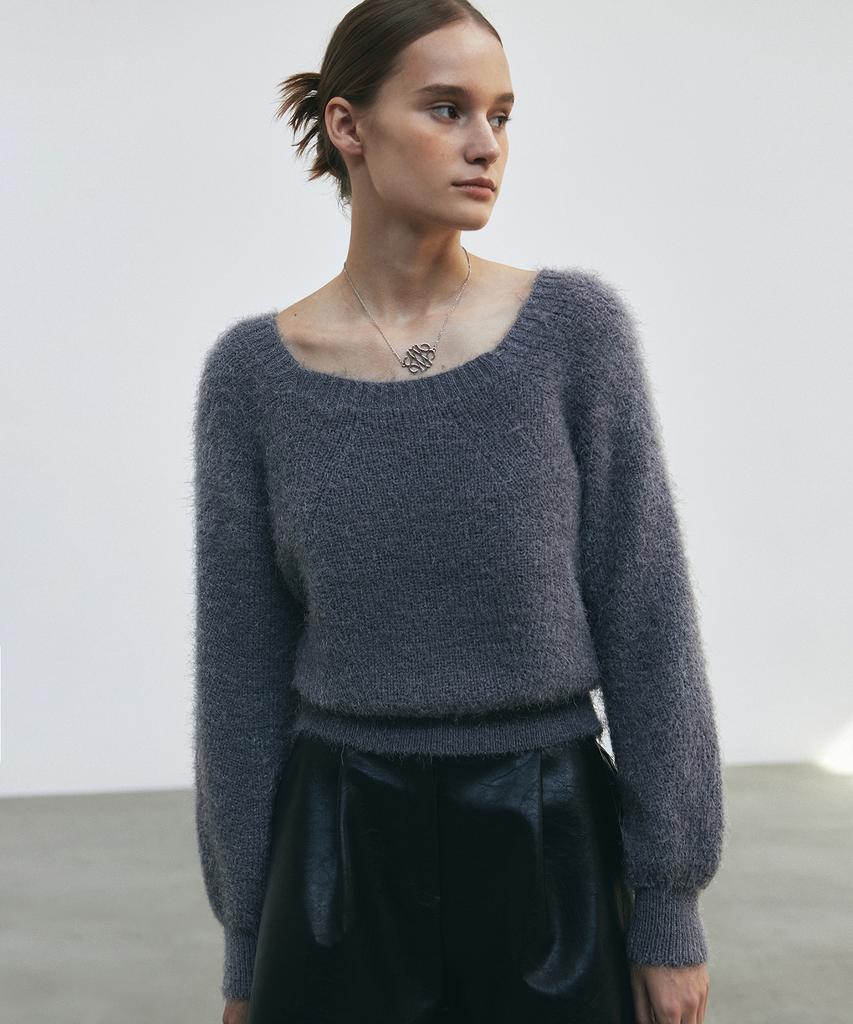 Nigaennikol Angora Pullover Knit_Gray