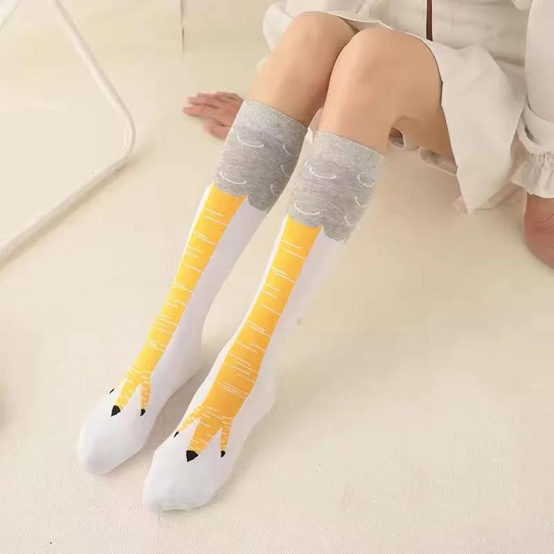 

Woman Sexy Chicken Paws Feet Socks Ladies Funny Personality Stovepipe Stockings Cute Over-The-Knee Socks Thin Chicken Foot Socks one size