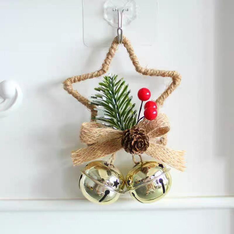 Christmas Trinkets Holiday Atmosphere Christmas Tree Pentagram Bow Bell Snowball DIY Pendant