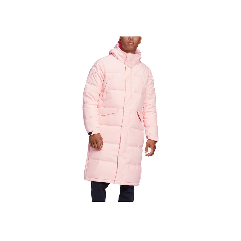 Adidas Outdoor Long Hooded Down Jacket Men Outerwear Misty-Coral-Pink GK0666