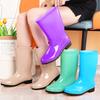 High tube agricultural women's rain shoes medium tube beef tendon sole wear-resistant long tube rain boots kitchen oil-proof acid and alkali-resistant