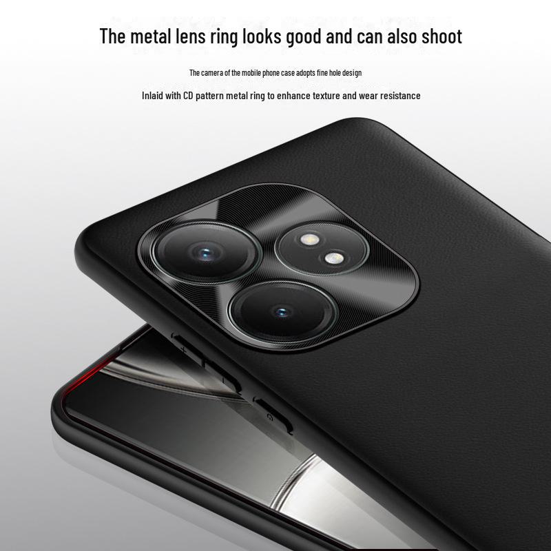 Realme GT Neo 6 SE Liquid Leather Protective Cover - Anti-Fall Shell, One-Piece Design, Suitable for Mobile Phone.