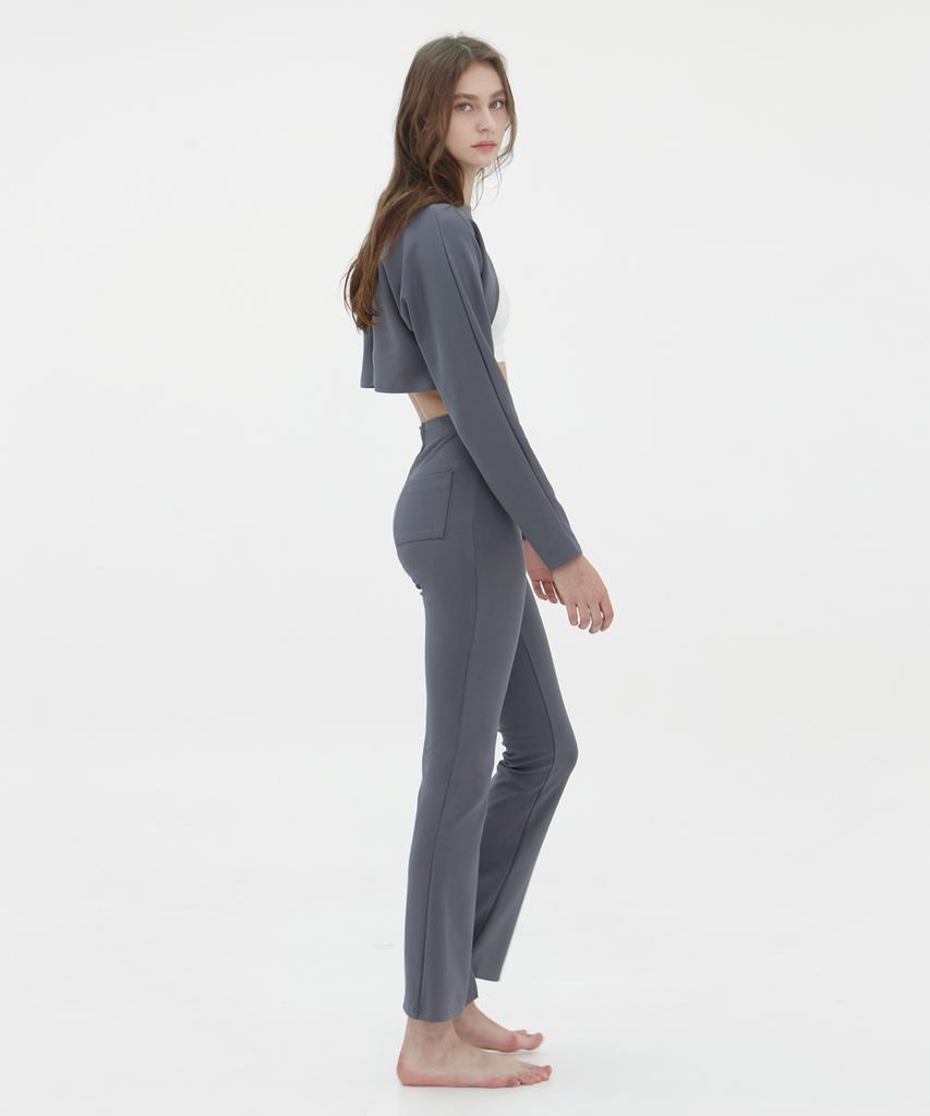 Debiweeo Comfortable Bootcut Pants Devi-B0060-Ash Gray