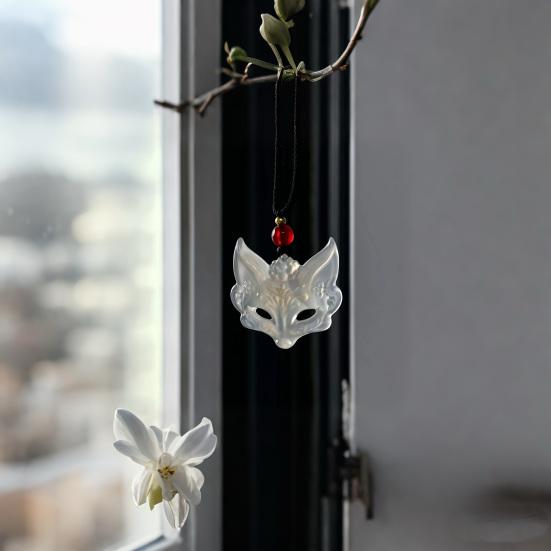 Fuchsmaske Wächter Halskette Traditionelle chinesische Ästhetik Anhänger Unisex Geflochtene Kordel Geschenk für Paare und Freunde