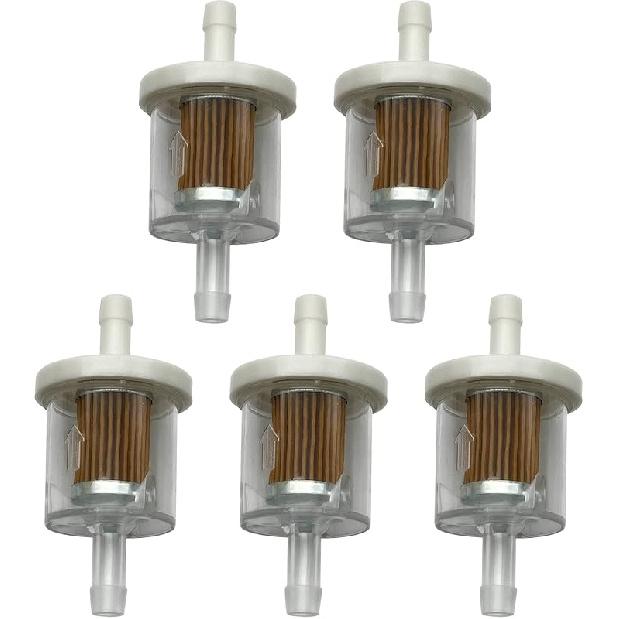 2-Pack 1/4" Inline Fuel Filter, 40 Micron Replacement for Briggs & Stratton 691035 Kawasaki 49019-0014, Compatible with Lawn Mower, Tractor, Small