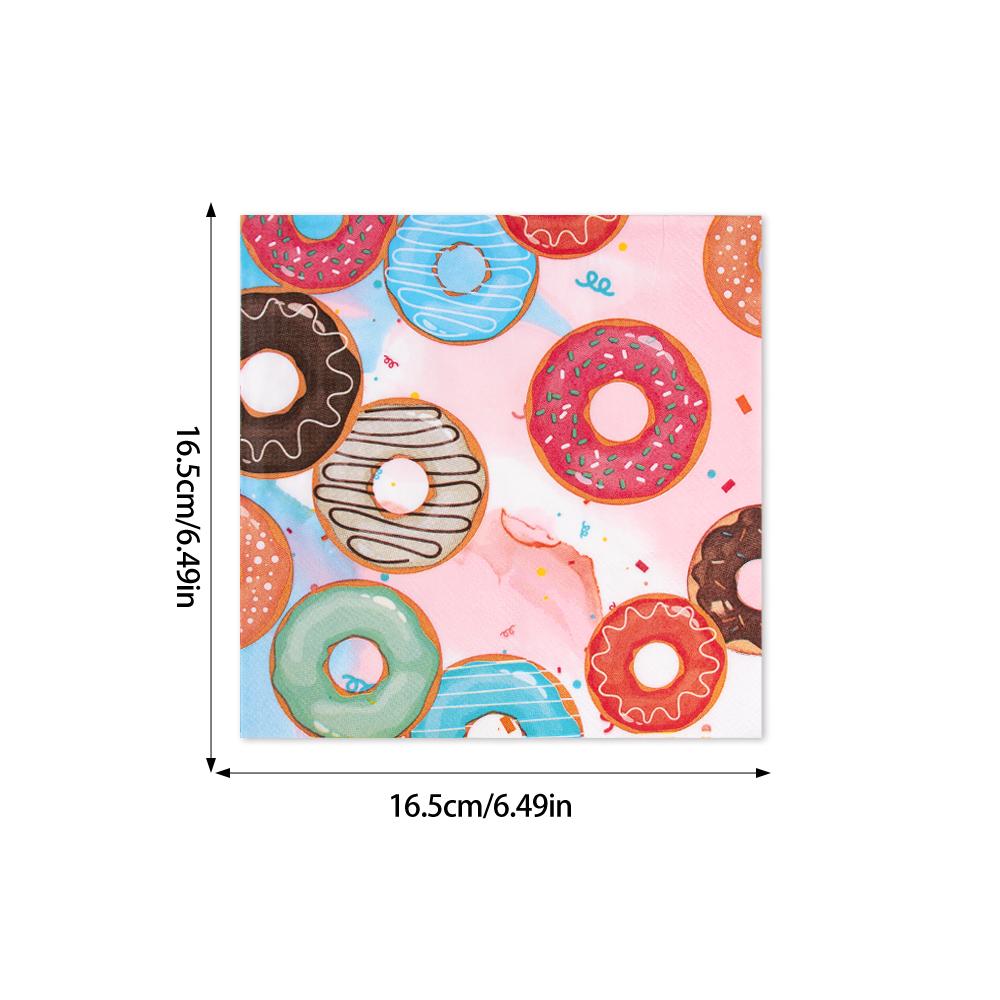 Donut Themed Birthday Tableware Set Pink Donuts Paper Napkin Plate Cup Tablecloth Donut Grow Up Birthday Party Baby Shower Decor