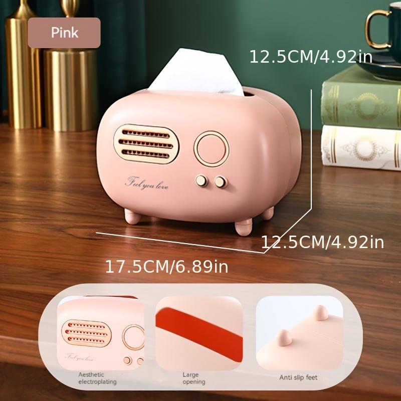 1pc Vintage Radio Tissue Box - Retro Plastic Dispenser for Home Decor Bedroom Bathroom | Valentine's Gift School Supplies