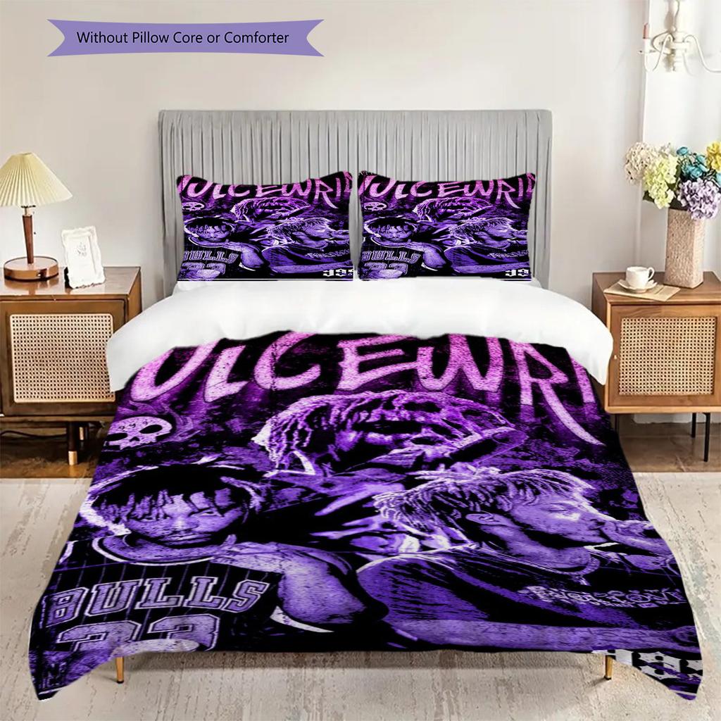 Juice Wrlds Legacy Artistic Expression Emotion Three-piece set (1 * duvet cover + 2 * pillowcase, without core) 2D Flat Soft and comfortable