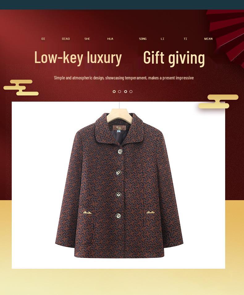 Grandma's Spring Loose Cardigan: Women's Elderly Lapel Top for Mom - New Seasonal Outerwear