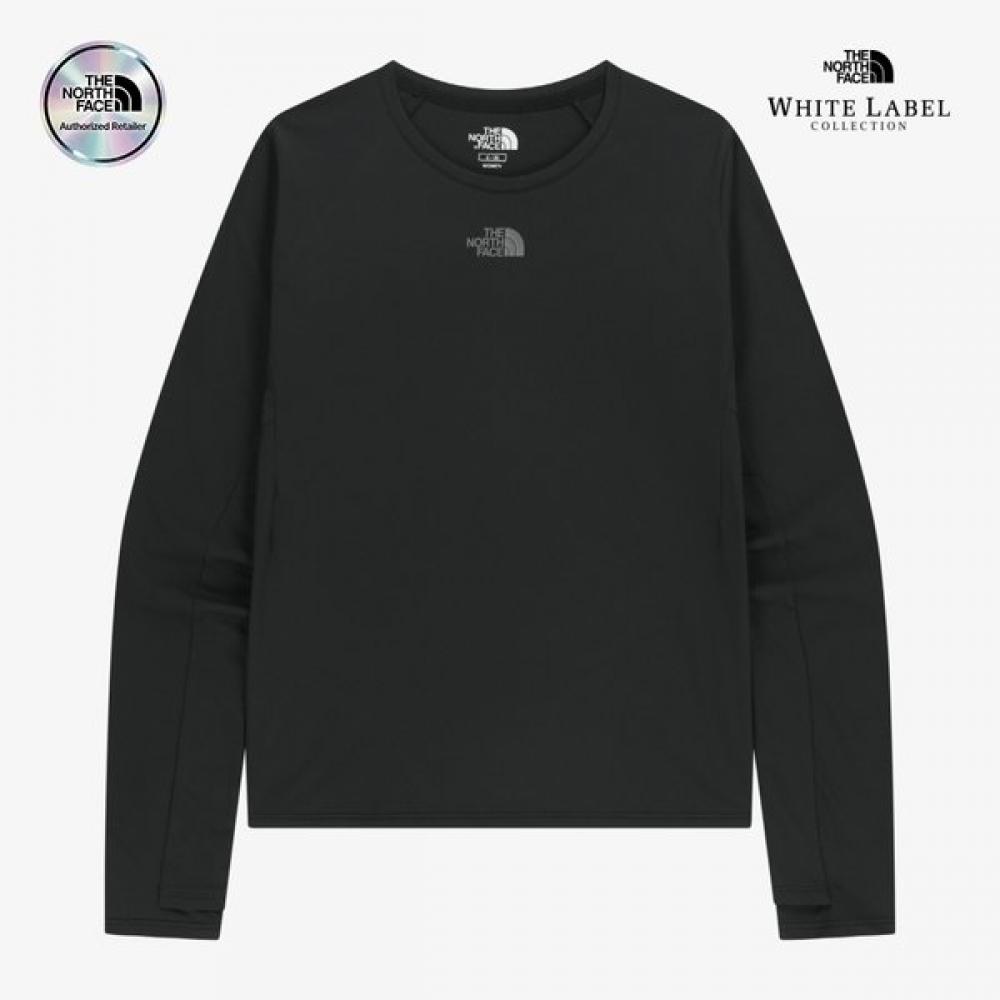 The North Face Women S Long Sleeve Roundtee Stepped Up Blk Nt7tr81j 85