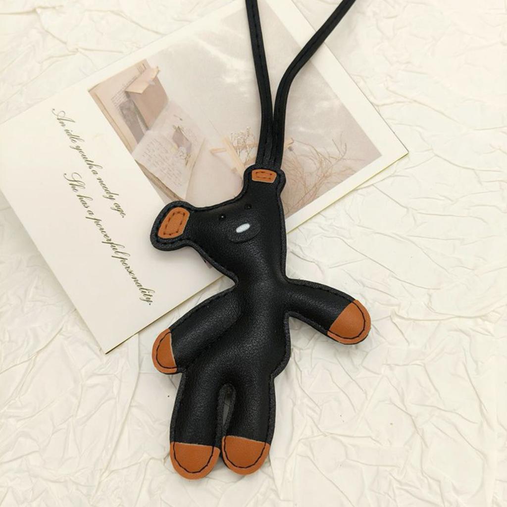 Mini Teddy Bear Keychain, Faux Leather Animal Keychain, Hanging Decoration Backpack, Handbag Hanging Decoration, Korean Version Bag Pendant