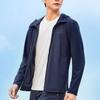 Skechers Godri Performance Series Moisture-Wicking Quick-Dry Hooded Comfortable Long Sleeve Jacket Men jackets Navy-Blue P225M155-02MZ