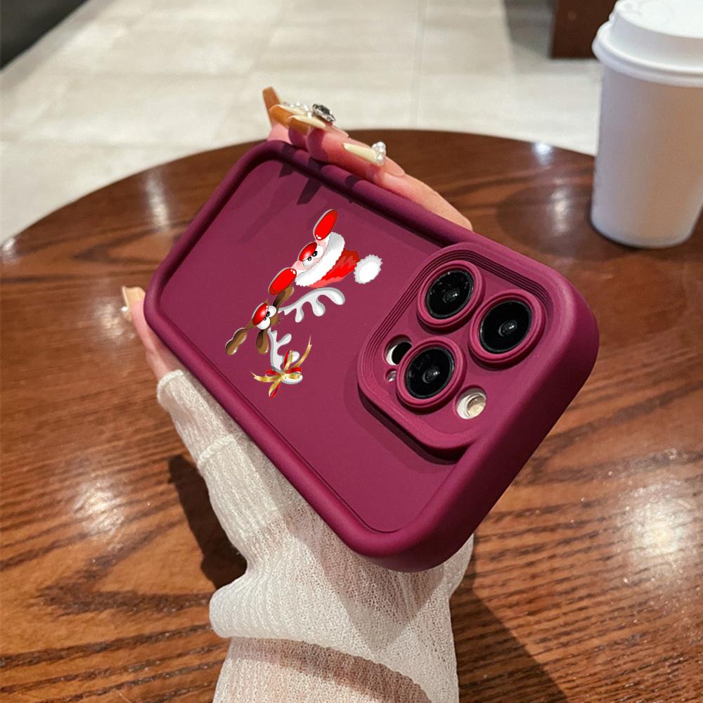 N101 Merry Christmas Art Soft Angel Eyes Phone Cases for iPhone 16 15 14 13 11 Pro Max 8 7 6s Plus 12 Mini XR XS Max SE Shockproof Cover