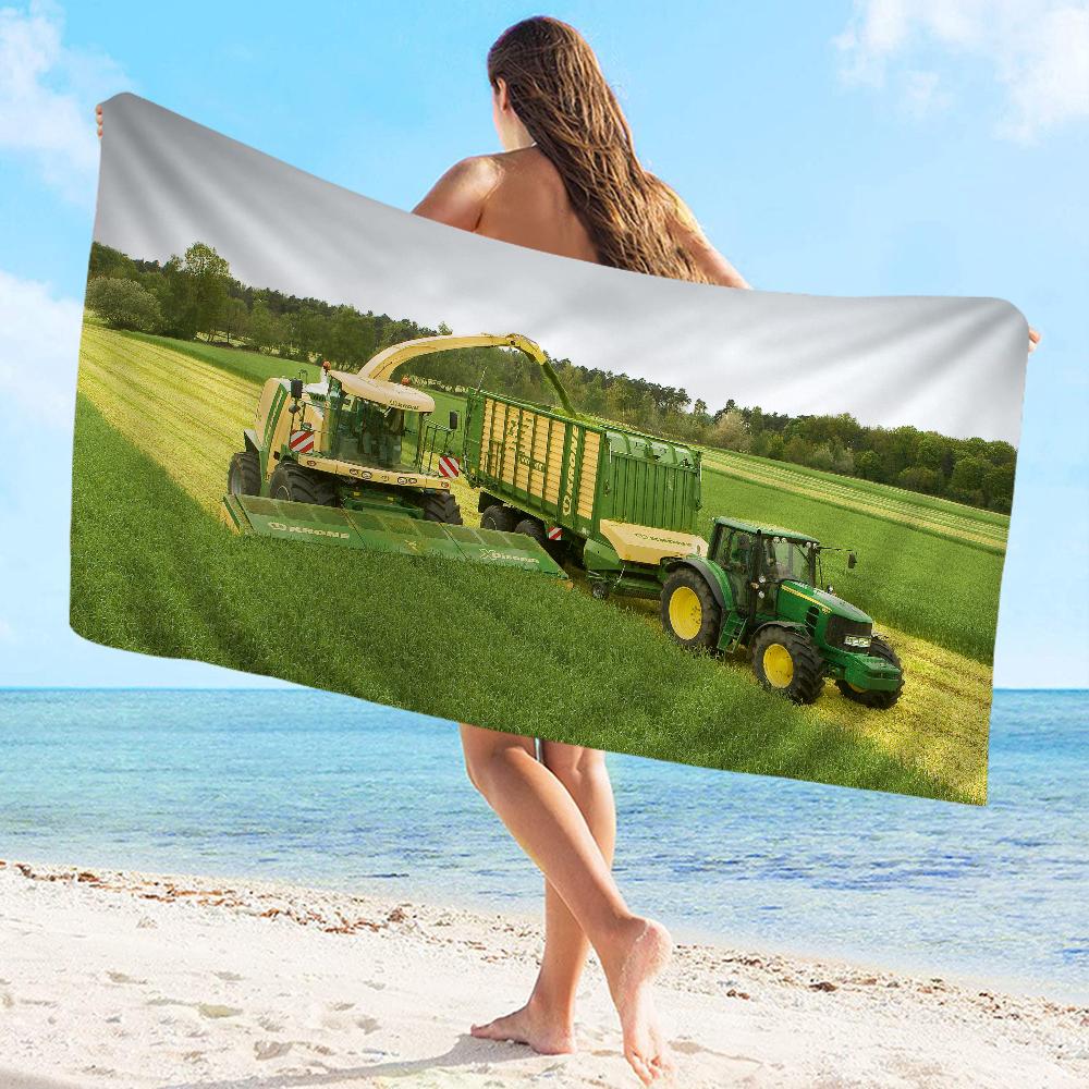 Auto Traktor Handtuch Mikrofaser Strandhandtuch Saugfähig Schnelltrocknend Weich Yoga Schwimmen Resort Bergsteigen Handtuch