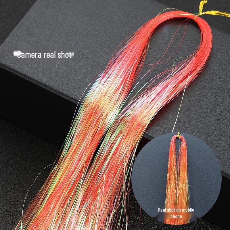 Gold Laser Tinsel Hair Extensions - Shiny Metal Wire, Colorful and Seamless.