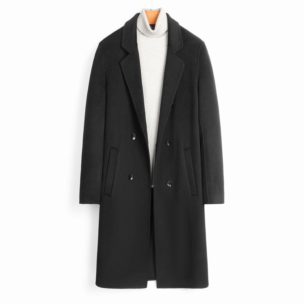 Autumn and Winter 10% Cashmere 90% Wool Coat Double-sided High-end Cashmere Coat Men's Long Woolen Coat