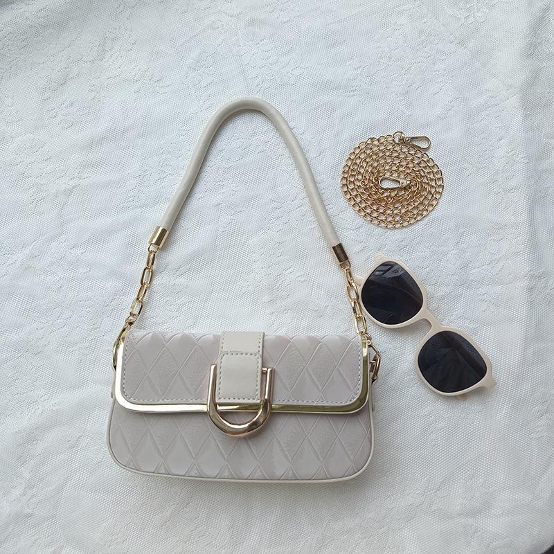 New High-texture Simple Temperament Chain Small Square Bag Single Shoulder Messenger Bag Fashionable Versatile Underarm Bag Women