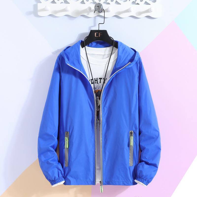 Reflektierende Reißverschluss-Sonnenjacke – Herren Outdoor Angeln & Paare Print Logo Kleidung