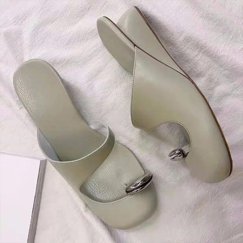 

Fashion Women Slippers Casual Clip Toe Mules Shoes Summer Fashion Cozy Sandals Heeled Shoes Woman 2025 Trend Designer Female Zapatillas 35 зелёный