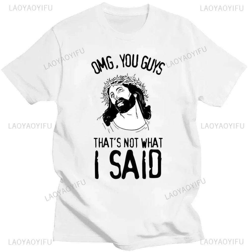 Funny Jesus I Saw That Meme Print Graphic Tshirt Unisex Unisex Tee Shirt Short Sleeve Creativity Casual Summer Shirt Streetwear Tops Unisex