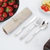 Juego de Cubiertos Acero Inoxidable Portátil Cubiertos Cuchillo de Cena Tenedor Cuchara 1 Juego Con Bolsa de Almacenamiento Adecuado Para Viajes Camping Cubiertos
