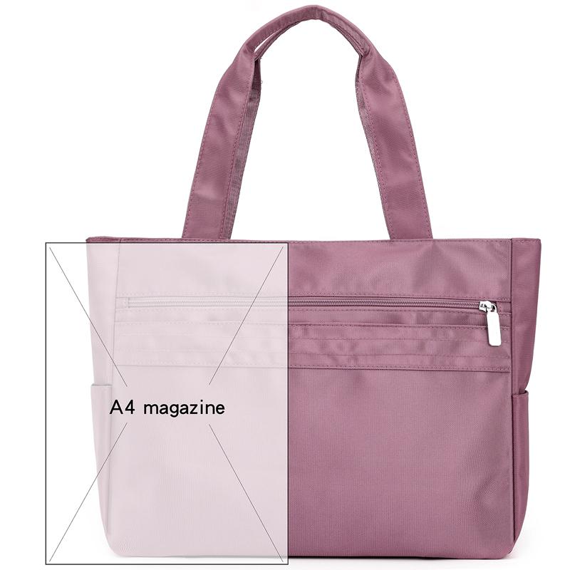 Women's Bag Lightweight Nylon Tote Bag Men Solid Color Shoulder Bag