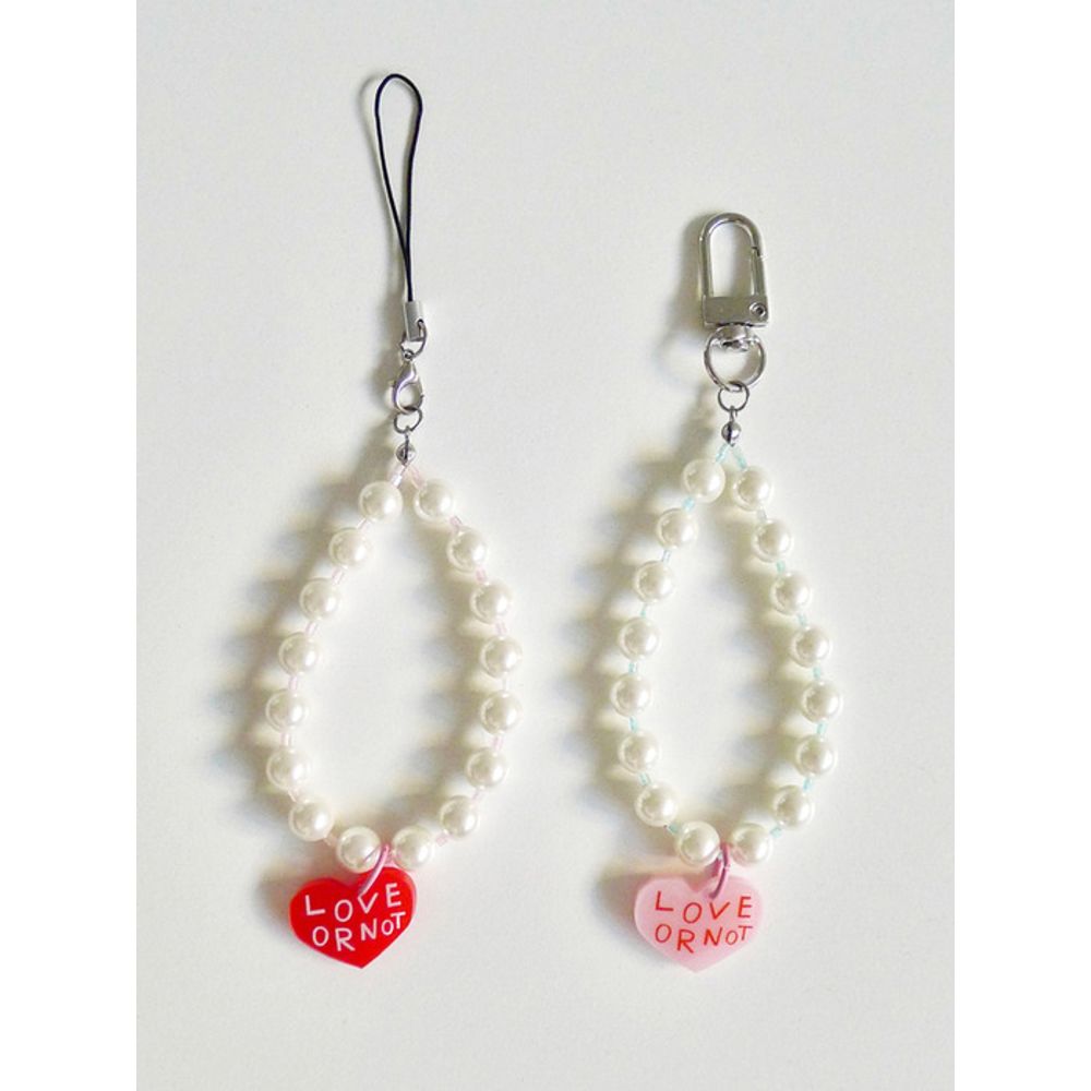 Love or Not Red Love-Pearl Rainbow Beads Strap