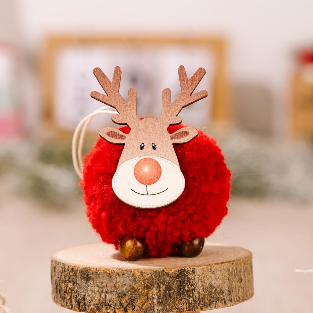 And Festive Cozy Large Wool Felt Reindeer Ornament With Charming Wooden Antlers