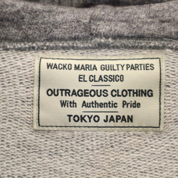 WACKO MARIA made in Japan Back print Long sleeve sweat Zip hoodie L gray Men's Used