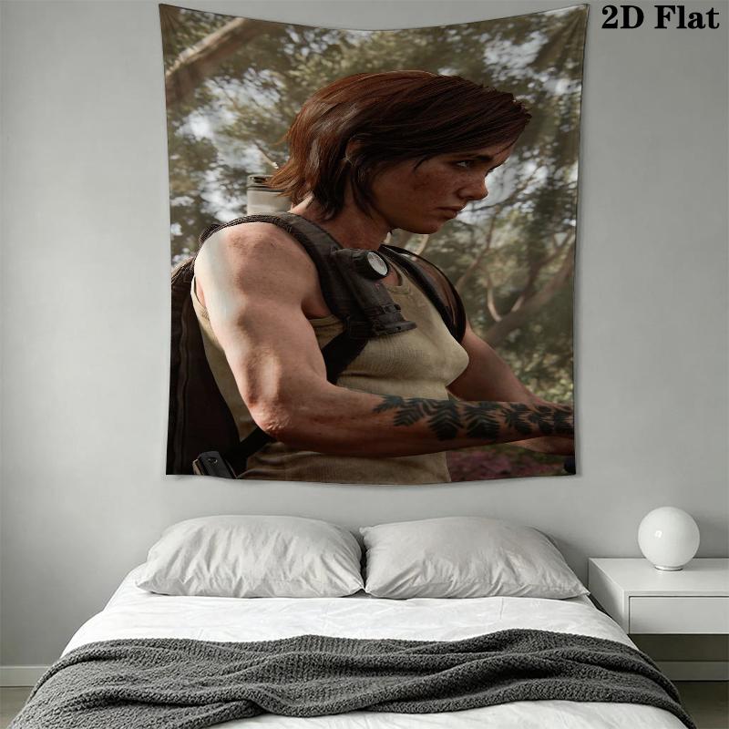 ellie williams game Wall Tapestry Aesthetic Wall Hanging Printed Fabric Blanket Decorative Tapestries for Bedroom Living Room Home Decor