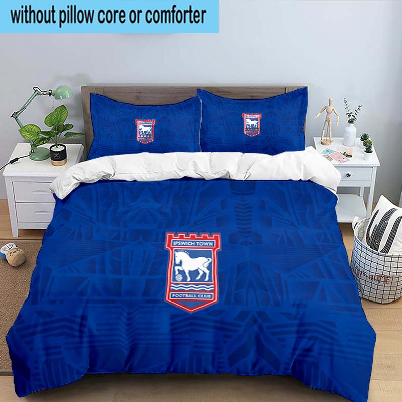 Ipswich FC Crest 3PCS Bedding set,Ideal for1pc Duvet Cover And 2pcs Pillowcases Perfect for Christmas gift,Ideal for Bedroom, Dormitory