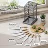 Square Kitchen Utensils Storage Holder Black White Kitchen Countertop Storage Rack  Kitchen Use