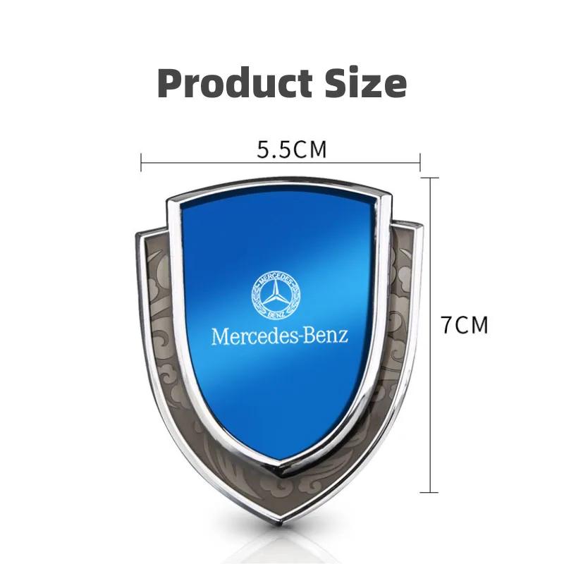 For  Mercedes Benz W124 W203 W204 CLA CLS SL SLC SLK A B C E S CLASS 3D Metal Car Side Fender Sticker Shield Badge Emblem Logo