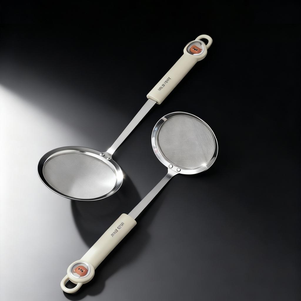 304 Stainless Steel Residue Filter Long Handle Skimmer Spoon Multifunctional Food Strainer Mesh Spoon Colander Kitchen Utensils