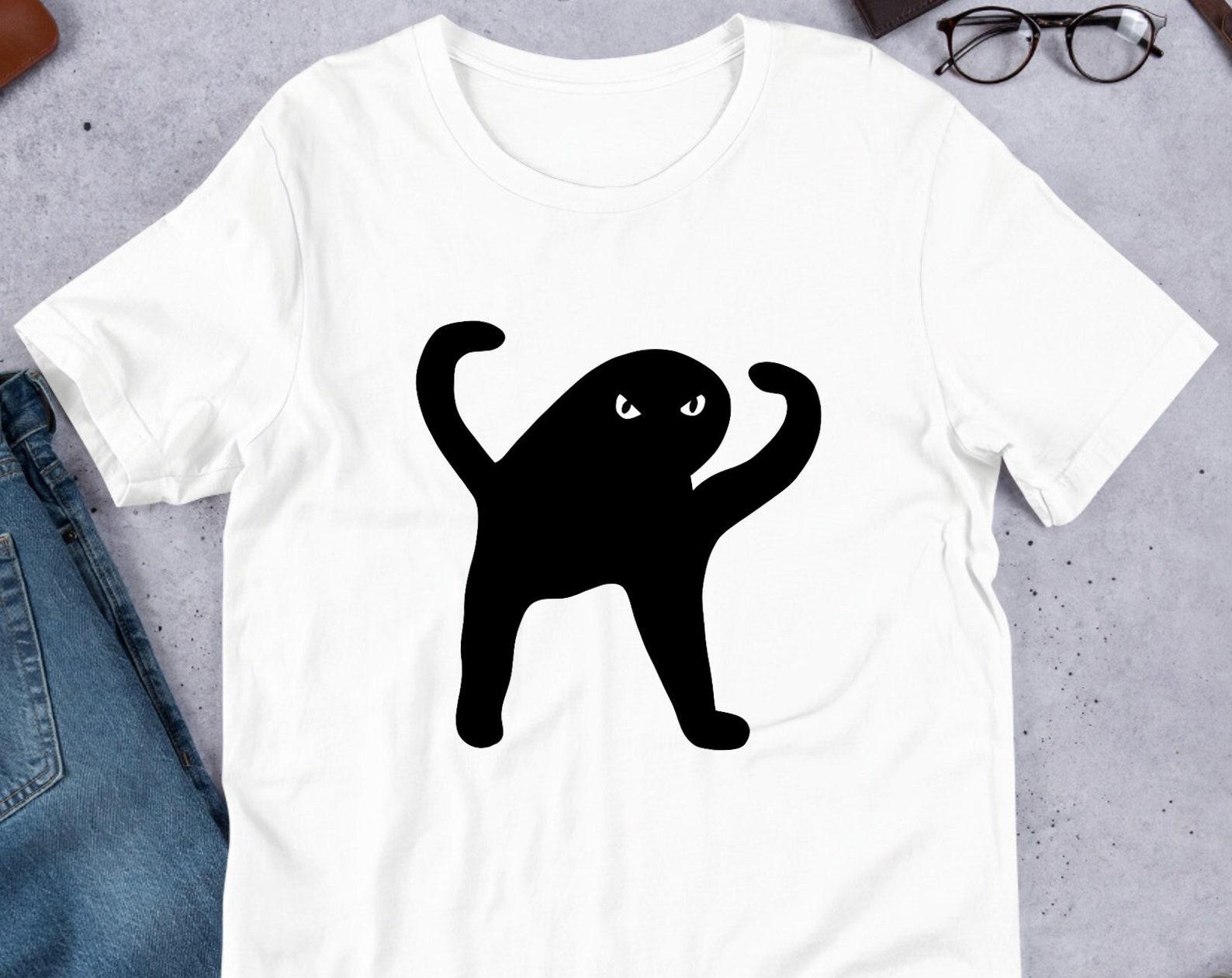 Cursed Cat Funny Cat Meme Shirt, Ironic Shirt, Weirdcore Clothing, Feline Lover, Oddly Specific, Unhinged, Cat Lover XL